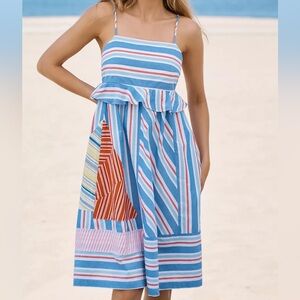 Celandine Sleeveless Square-Neck Knee-Length Dress